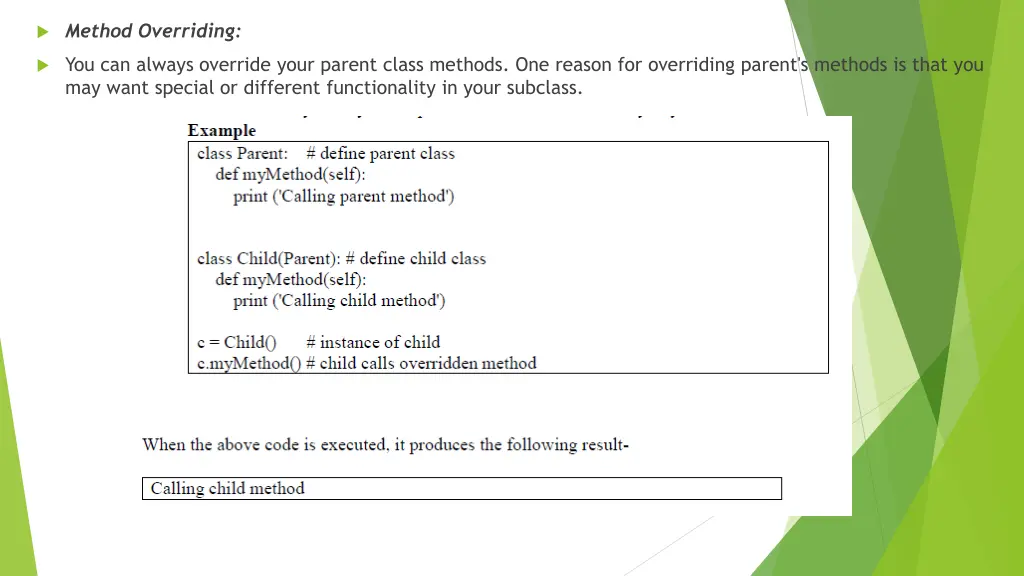 method overriding