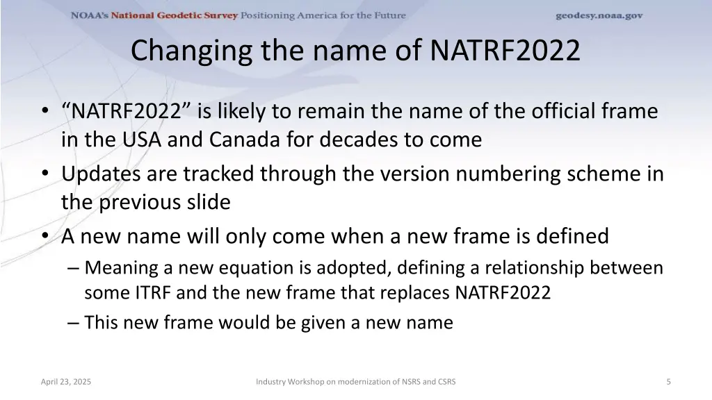 changing the name of natrf2022