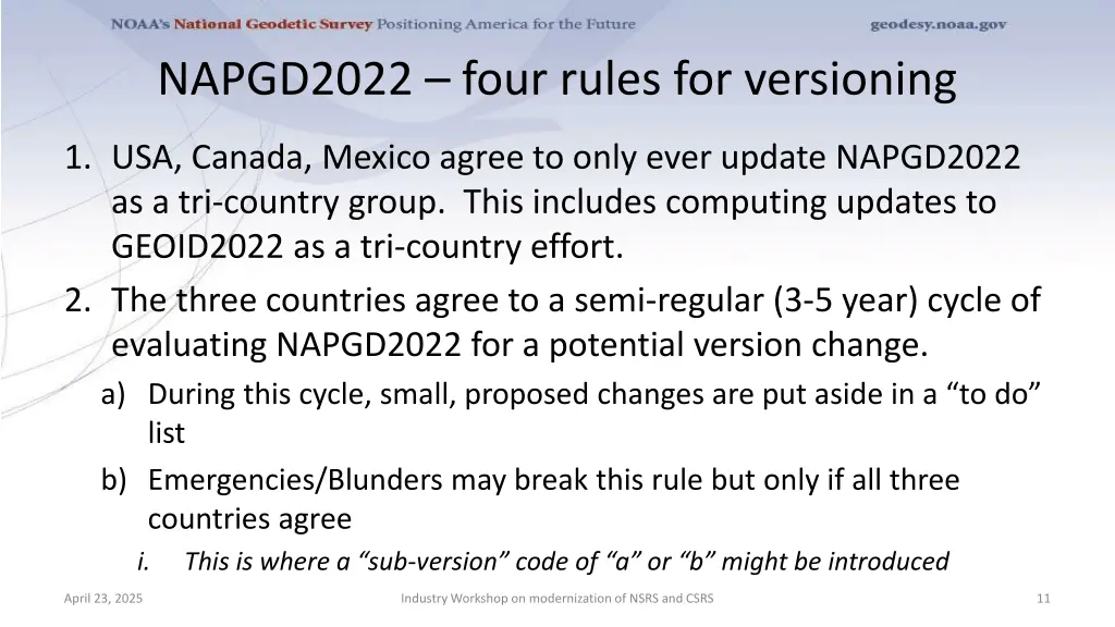napgd2022 four rules for versioning