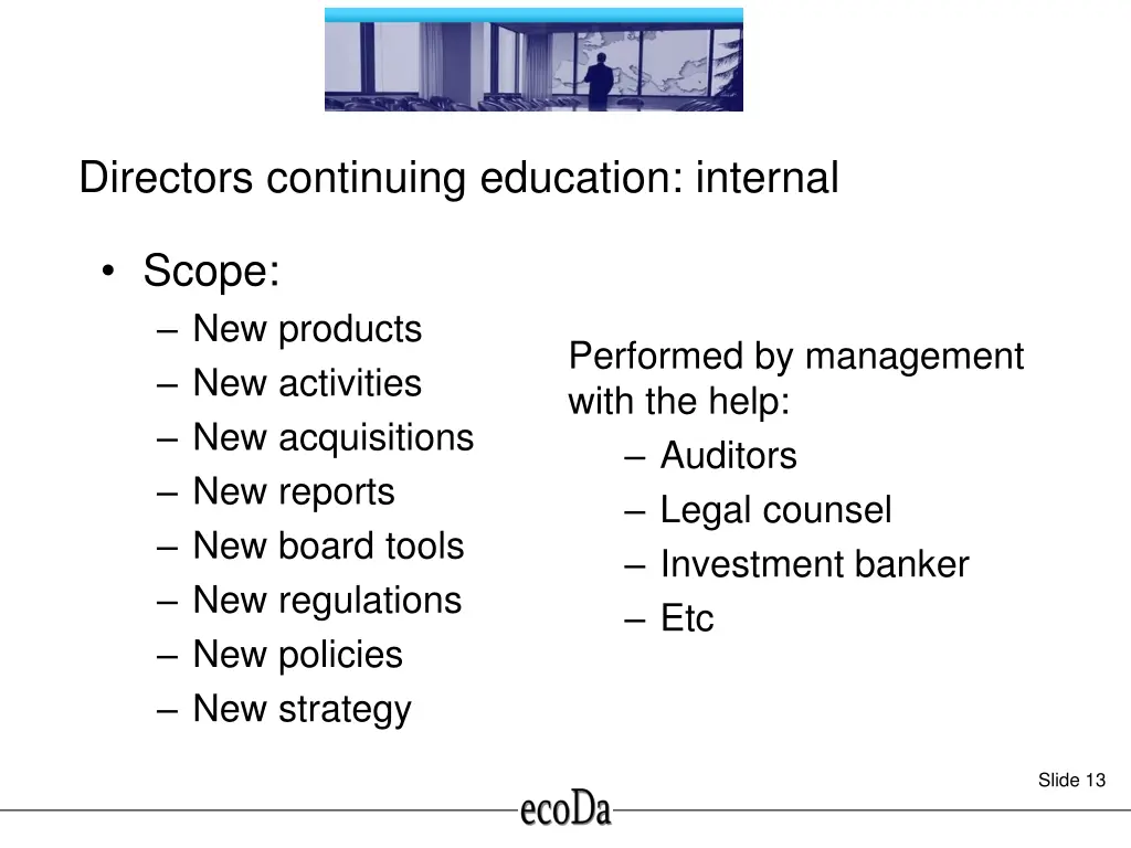 directors continuing education internal