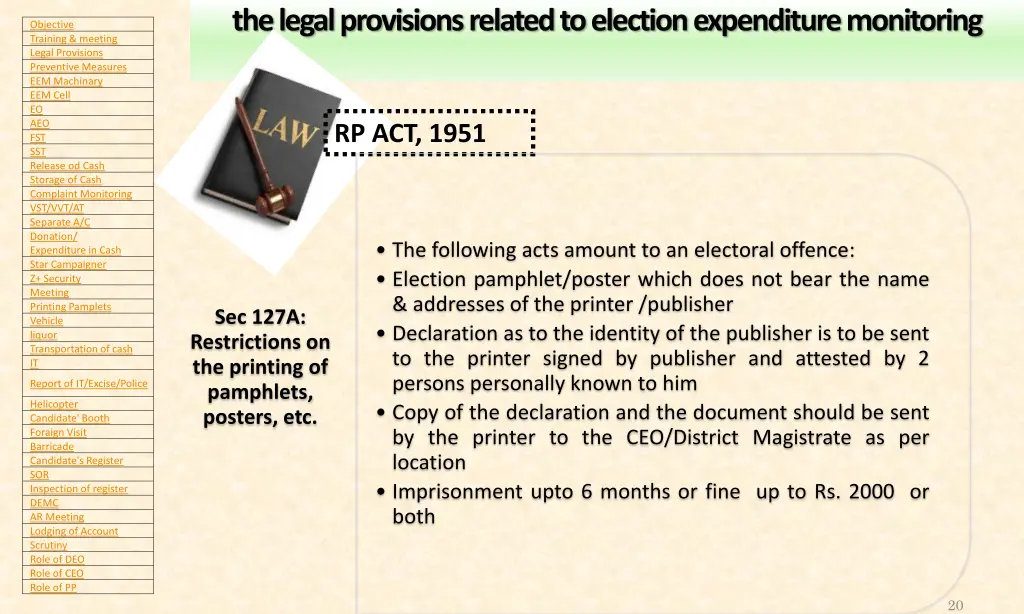 the legal provisions related to election 1