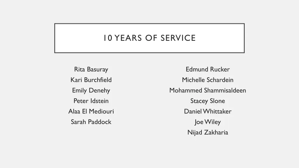 10 years of service