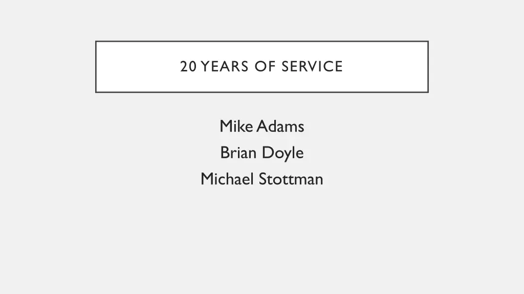 20 years of service