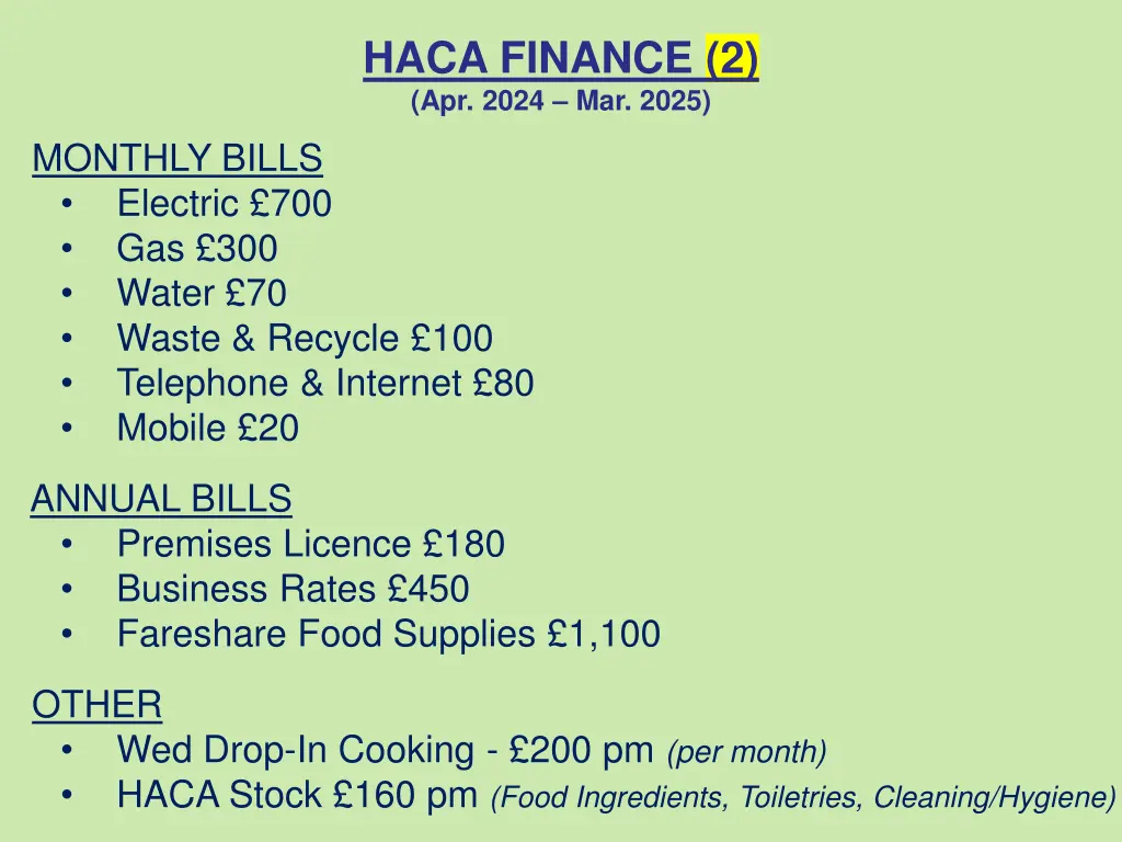 haca finance 2 apr 2024 mar 2025