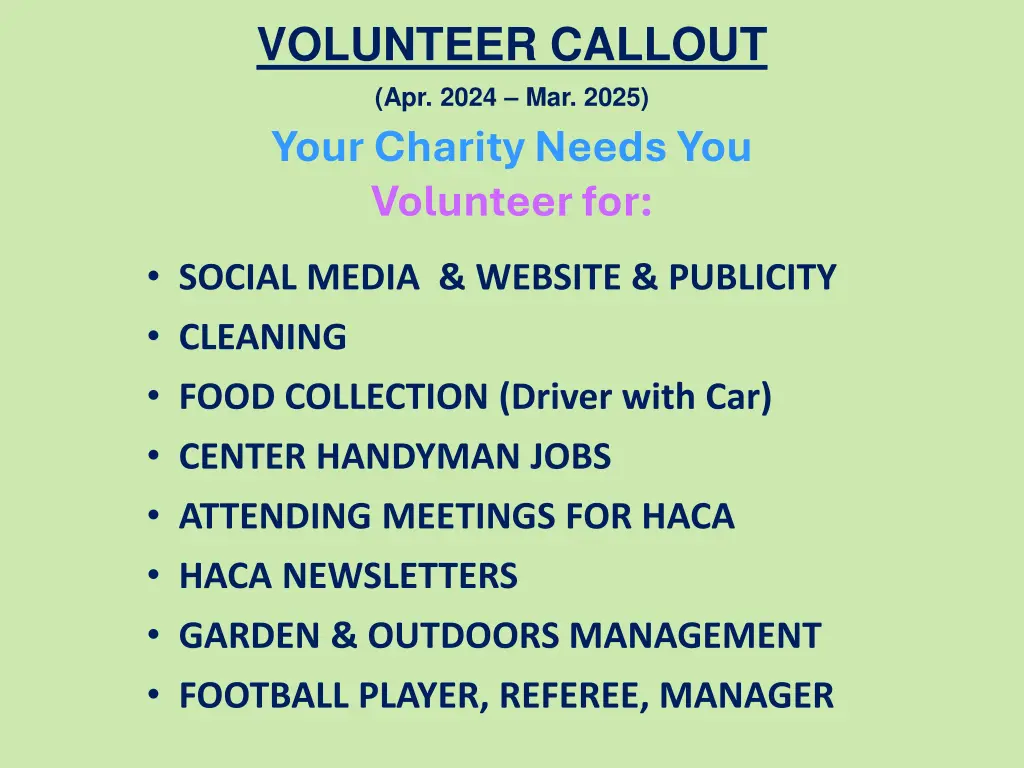 volunteer callout apr 2024 mar 2025 your charity