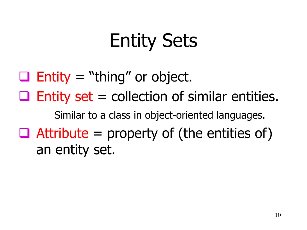 entity sets 2