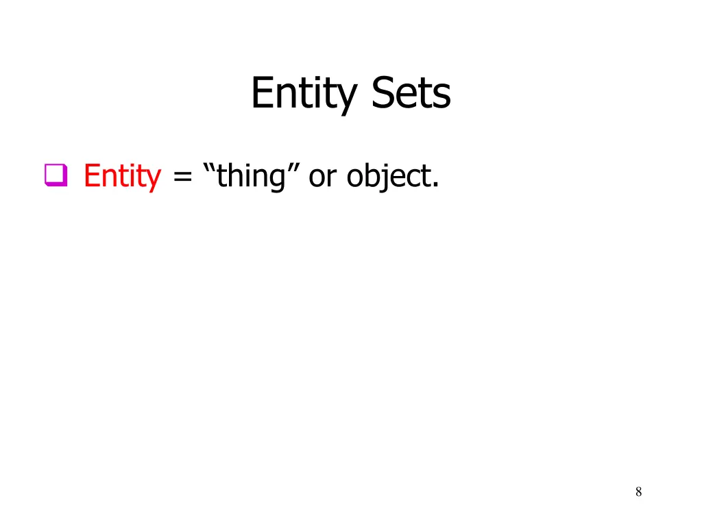 entity sets
