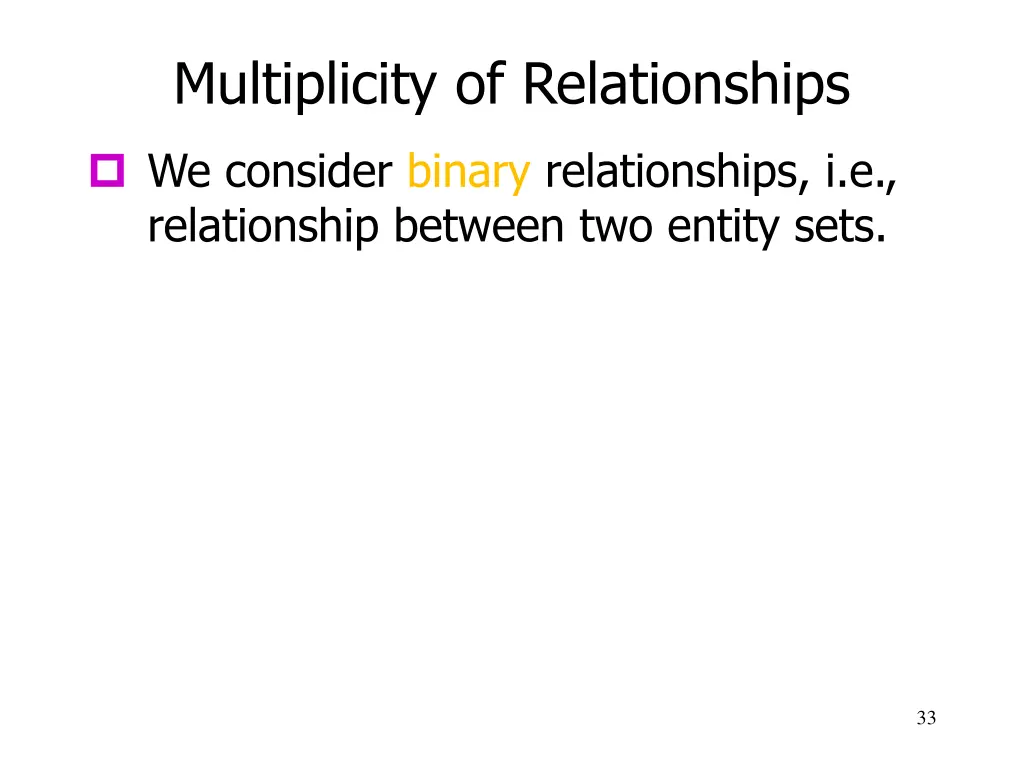 multiplicity of relationships 1
