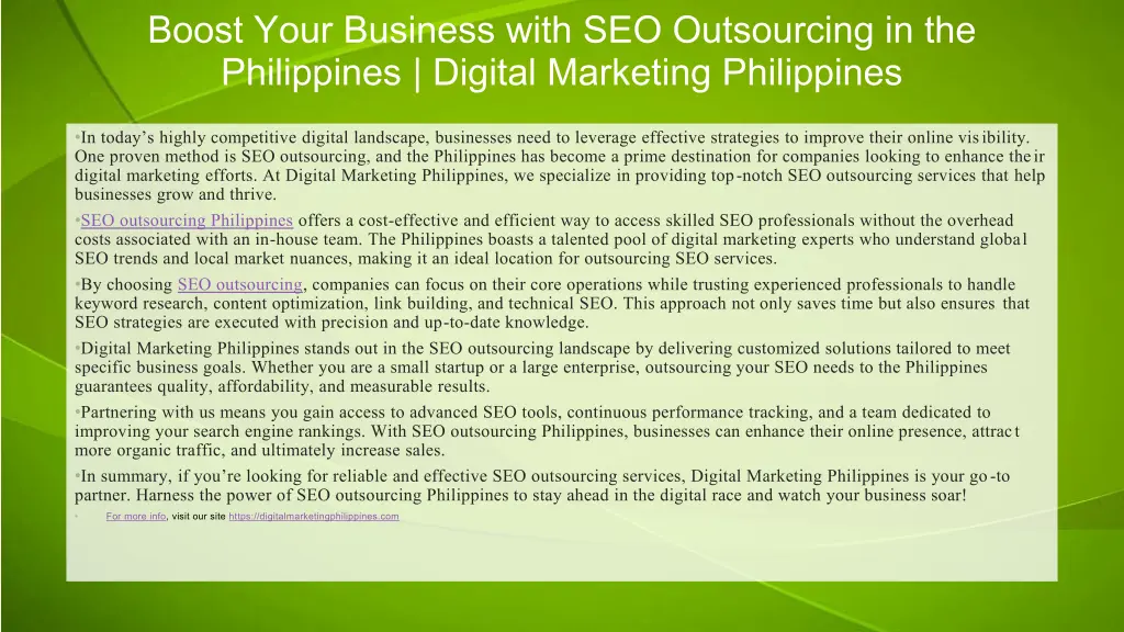 boost your business with seo outsourcing