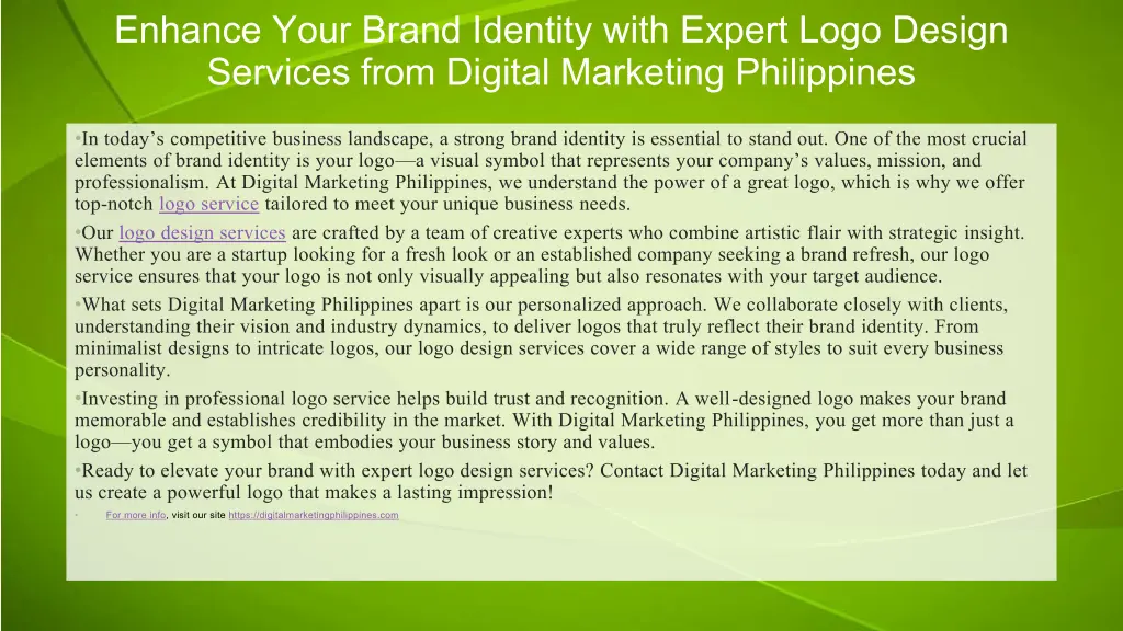 enhance your brand identity with expert logo