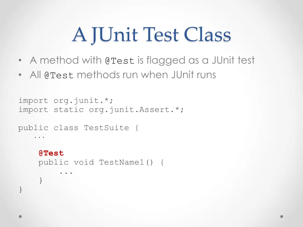 a junit test class