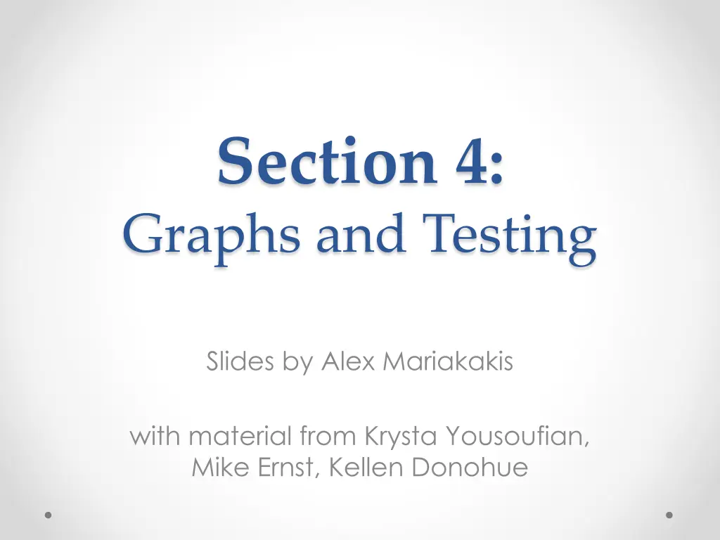 section 4 graphs and testing