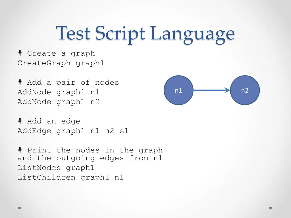 test script language create a graph creategraph