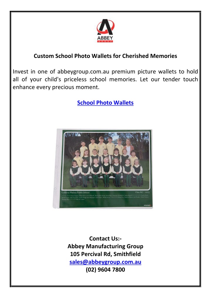 custom school photo wallets for cherished memories