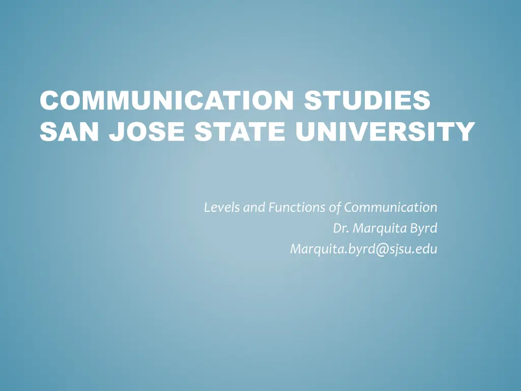 communication studies san jose state university