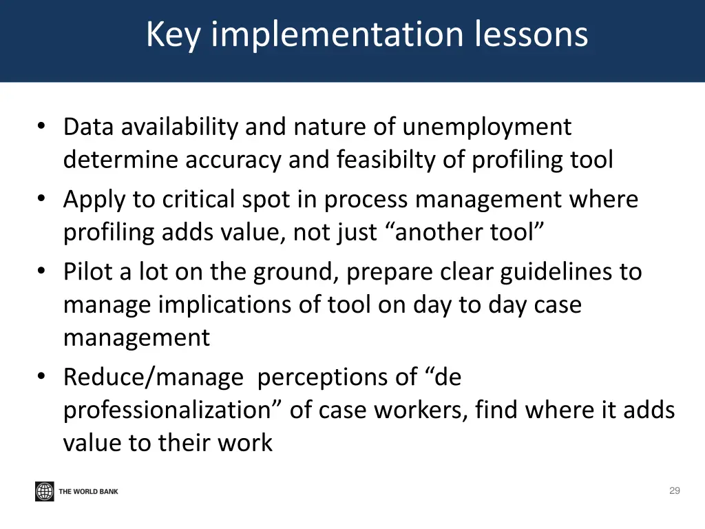 key implementation lessons
