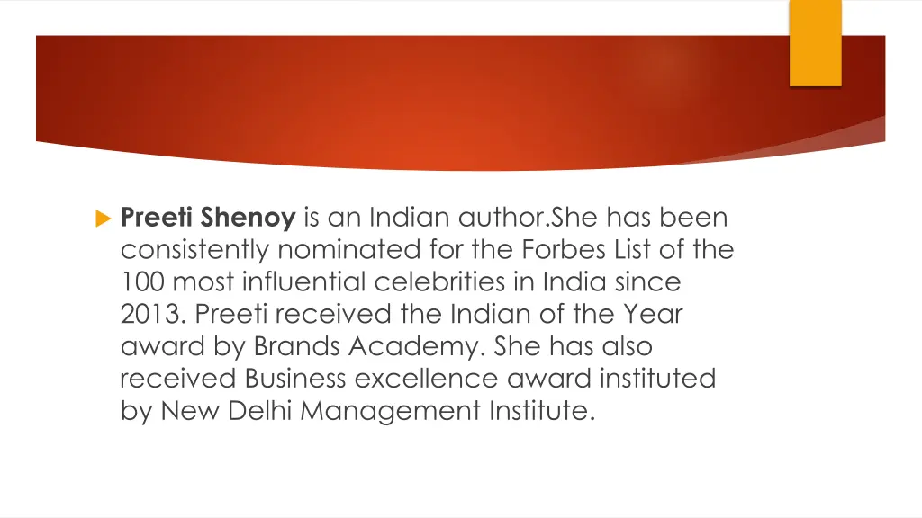 preeti shenoy is an indian author she has been