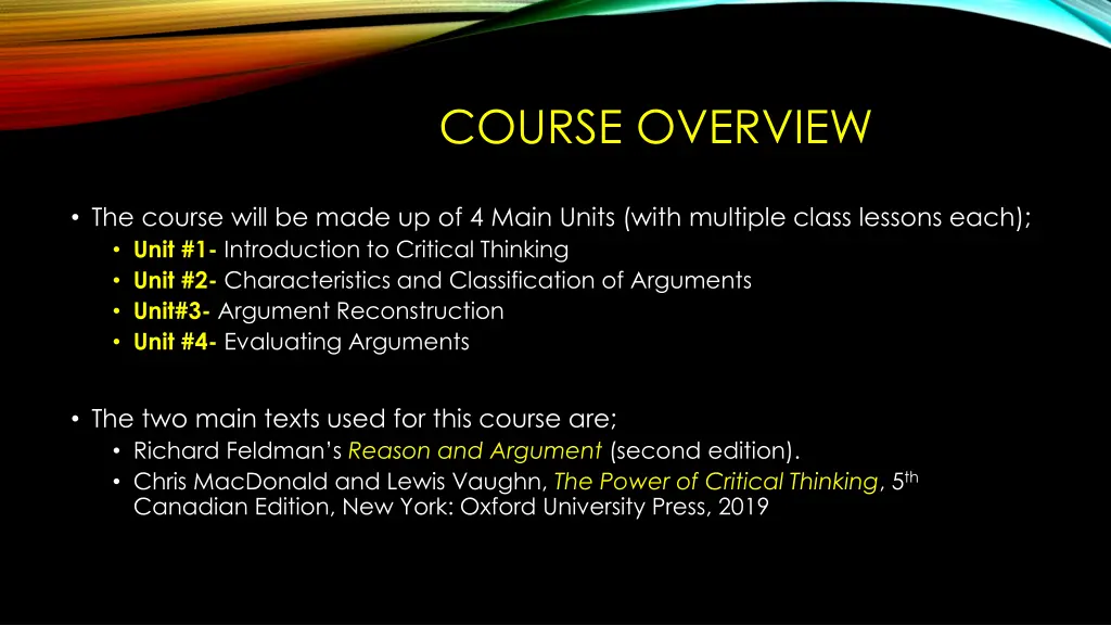course overview 1