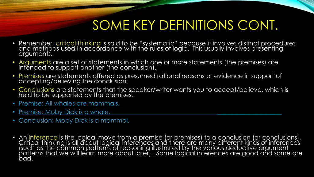 some key definitions cont