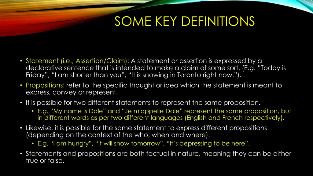 some key definitions