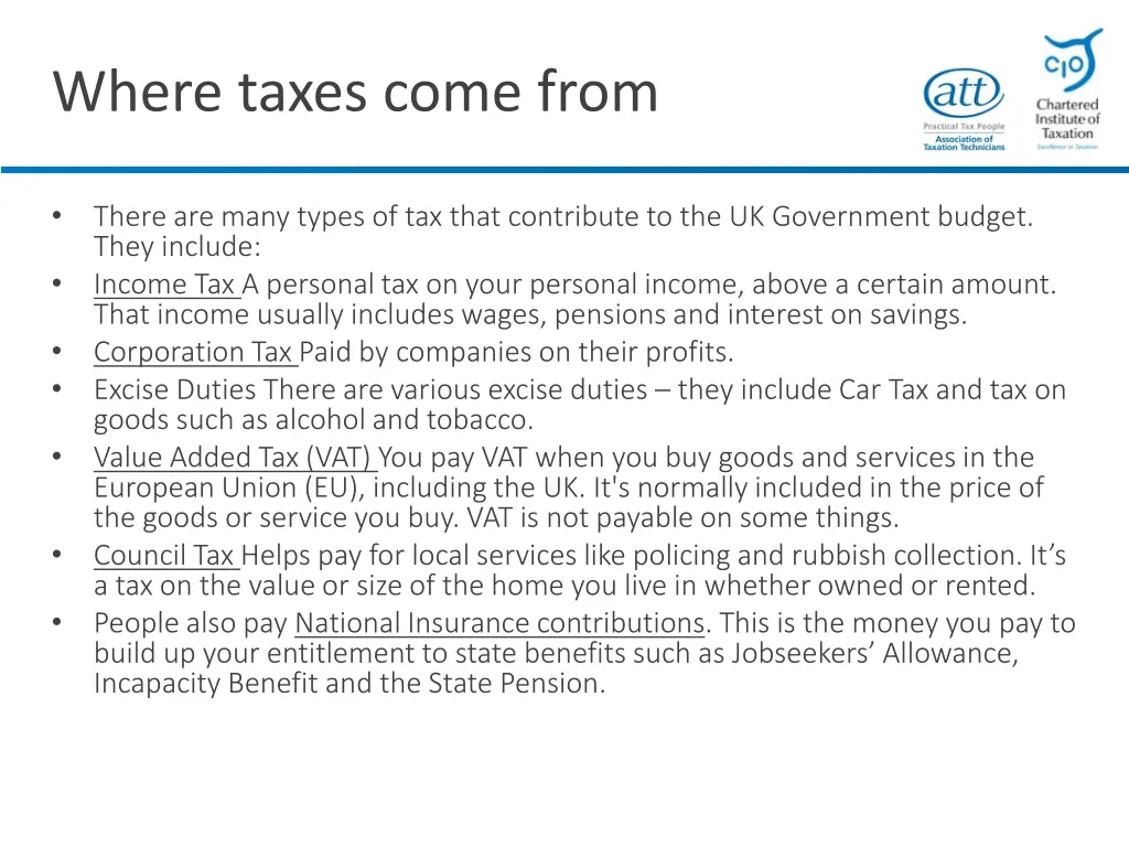 where taxes come from