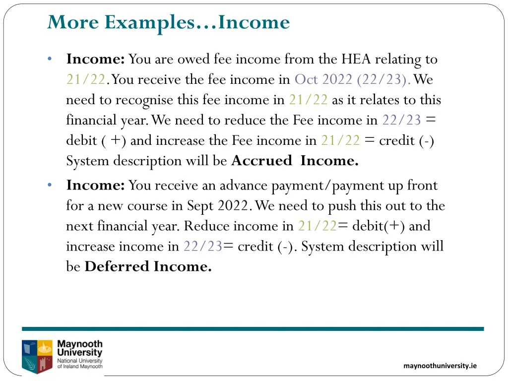 more examples income