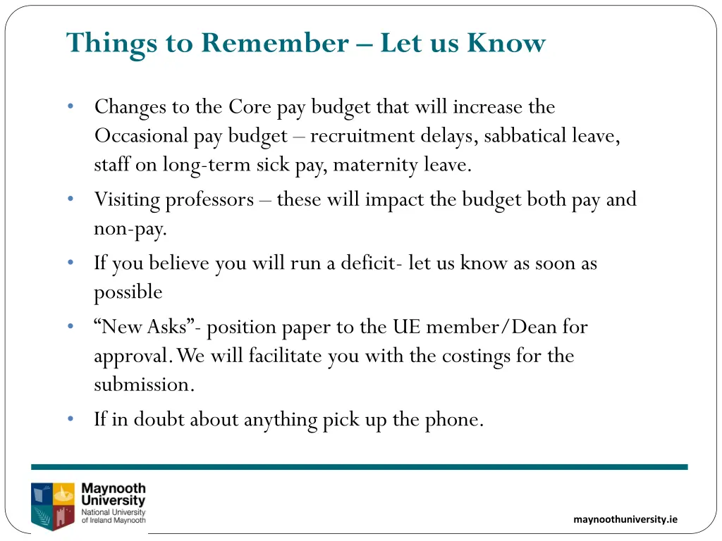 things to remember let us know