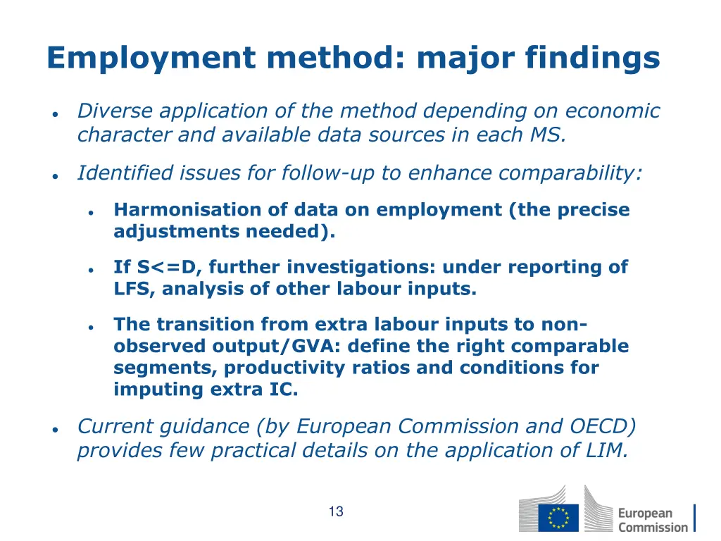 employment method major findings