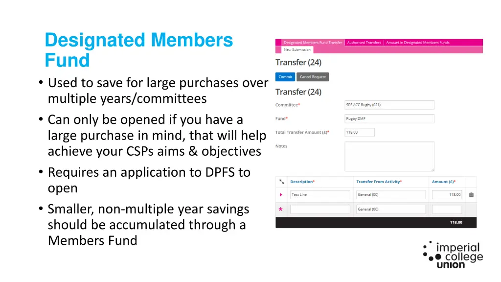designated members fund used to save for large