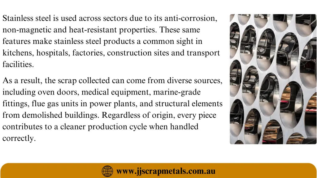 stainless steel is used across sectors