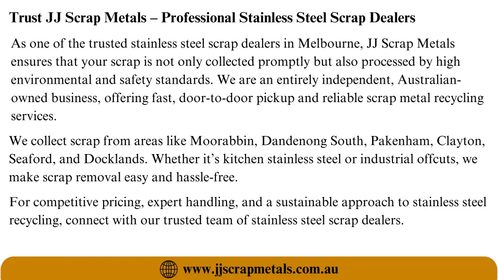 trust jj scrap metals professional stainless