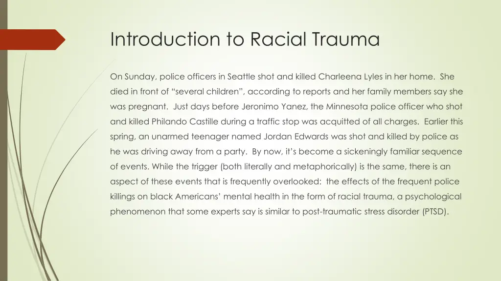 introduction to racial trauma
