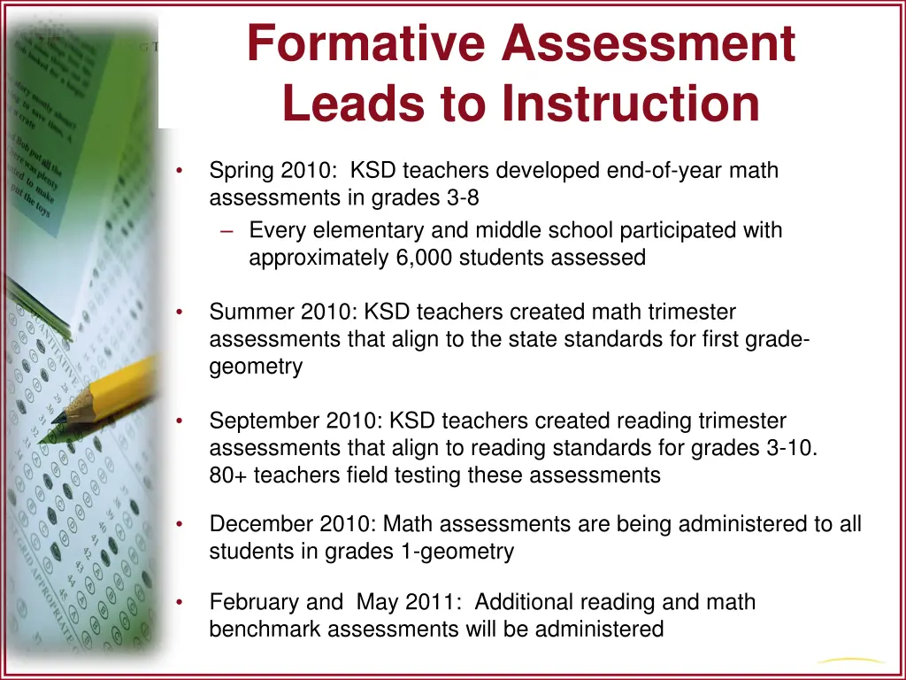 formative assessment leads to instruction