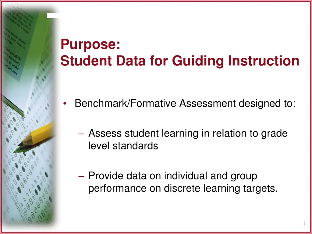 purpose student data for guiding instruction