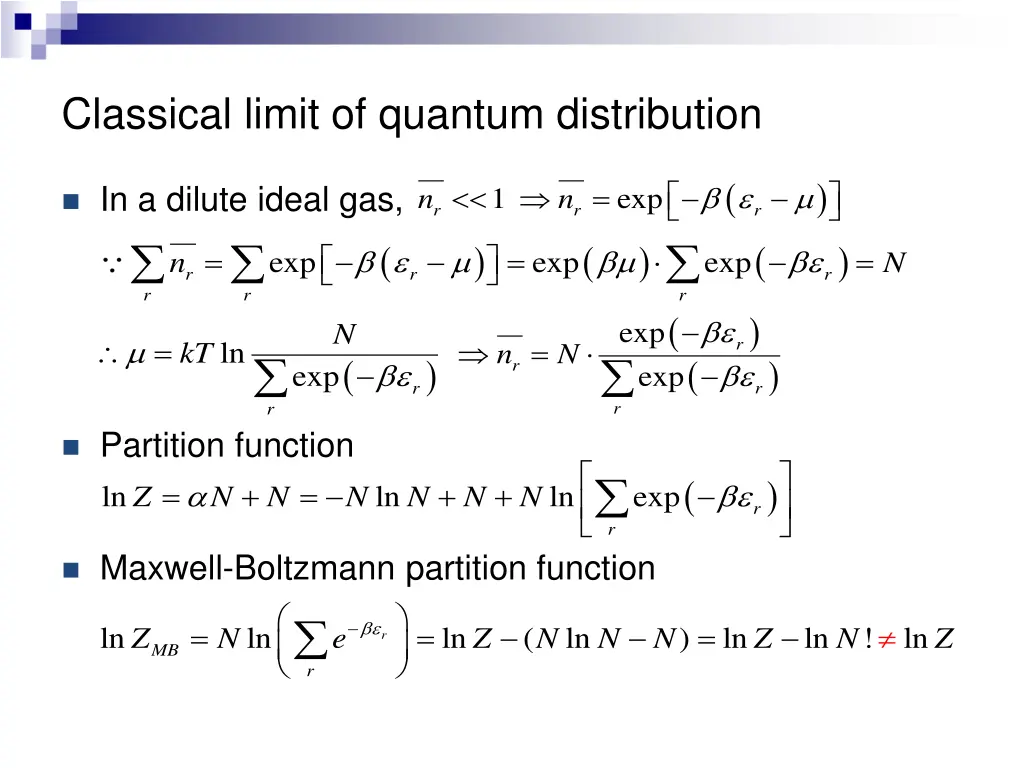 classical limit of quantum distribution