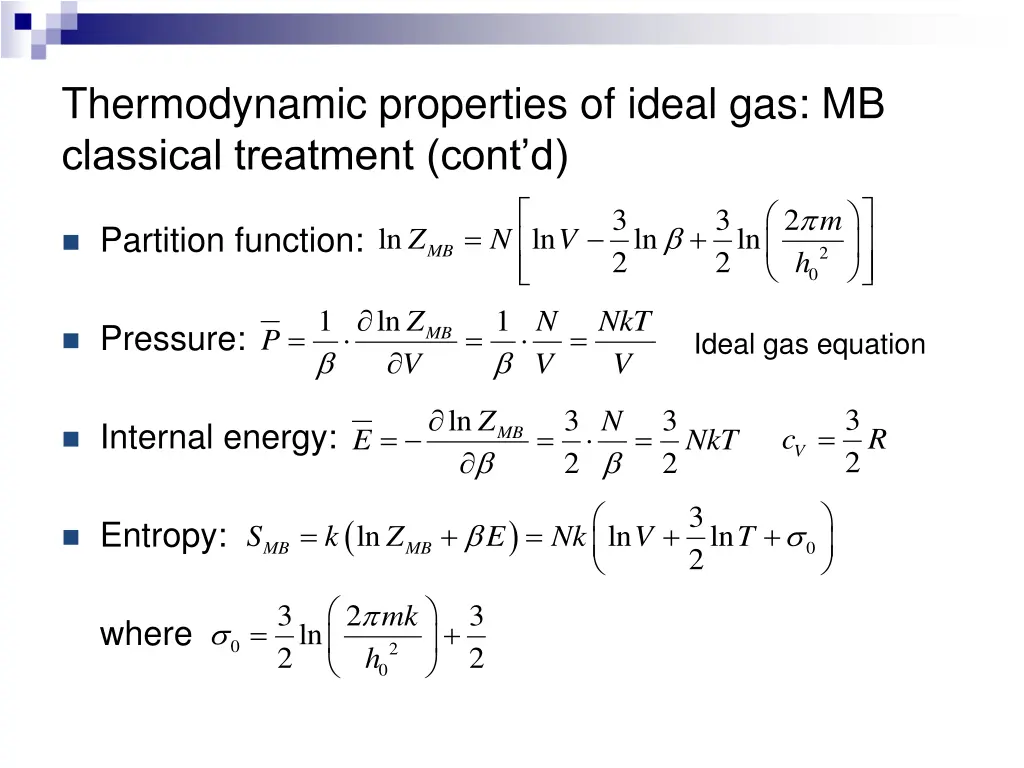 thermodynamic properties of ideal 1