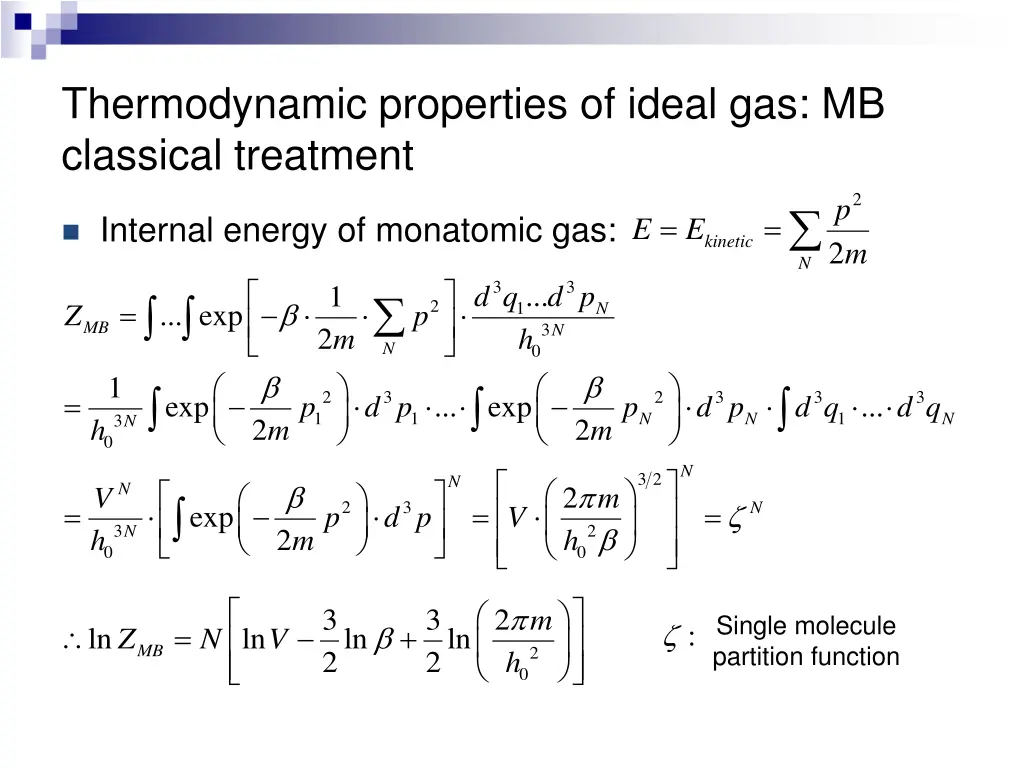 thermodynamic properties of ideal