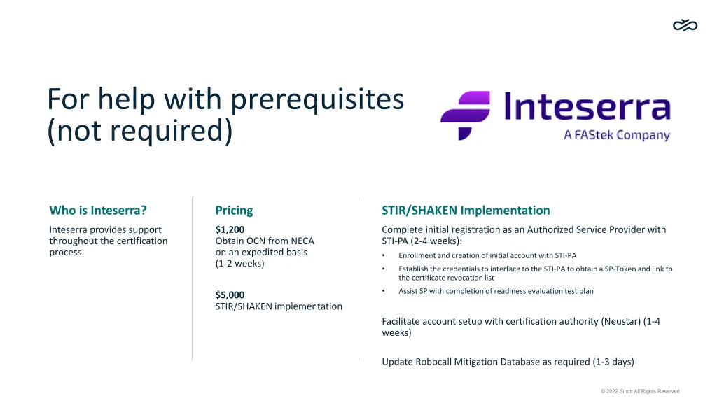 for help with prerequisites not required