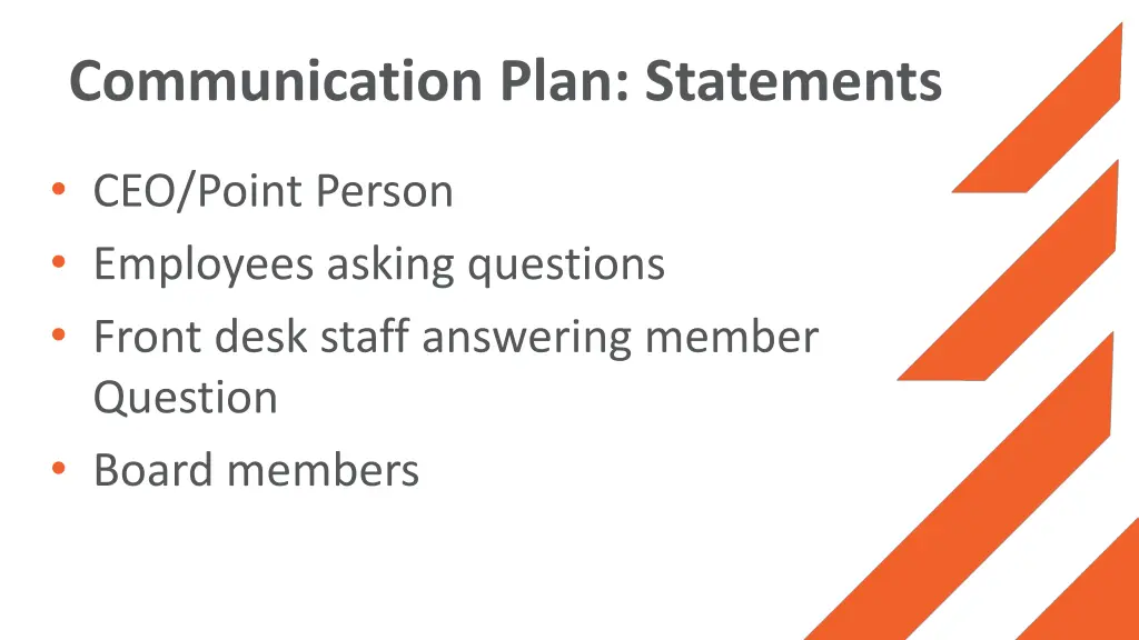 communication plan statements