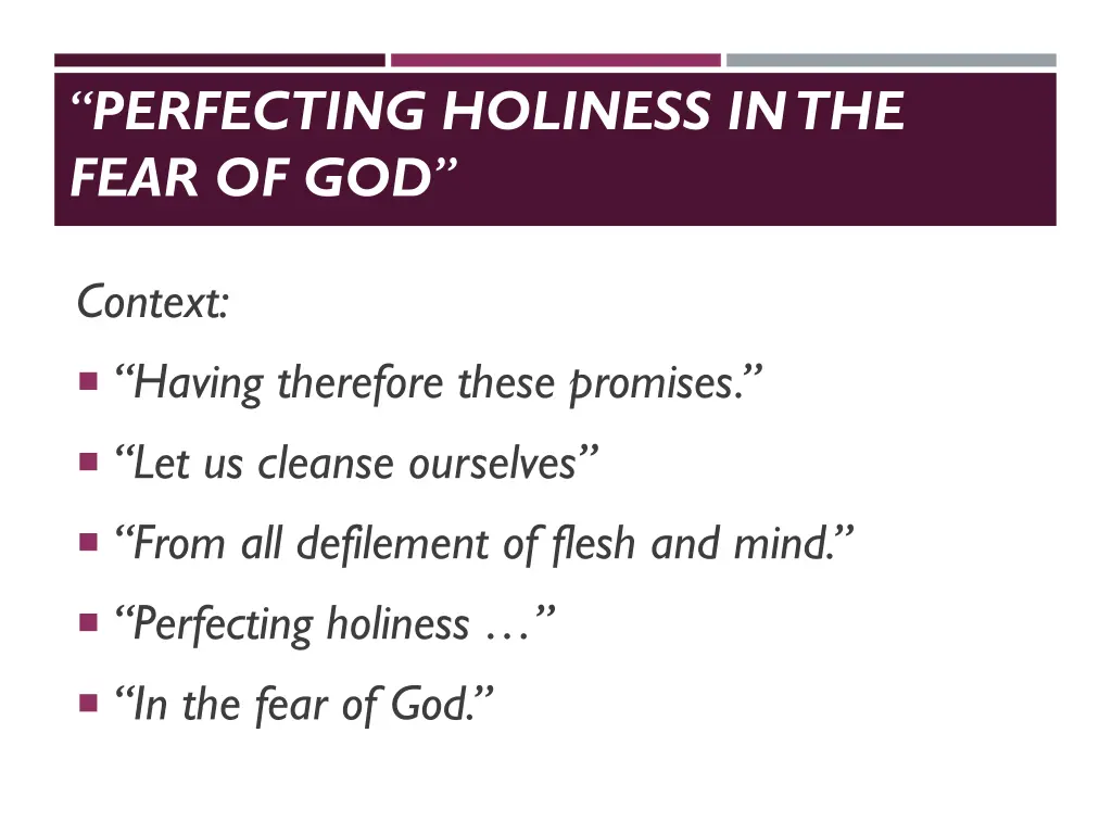perfecting holiness in the fear of god