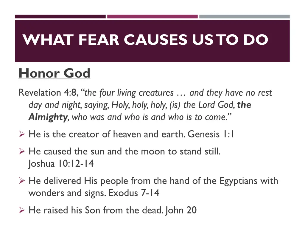what fear causes us to do 4