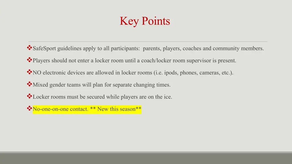 key points