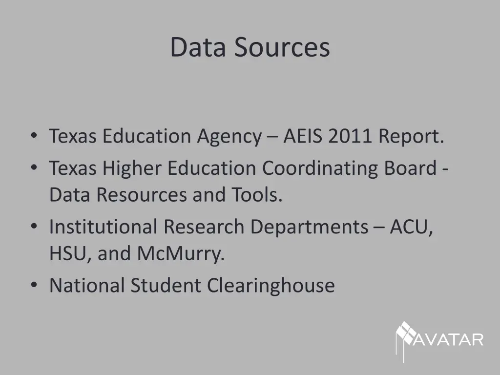 data sources
