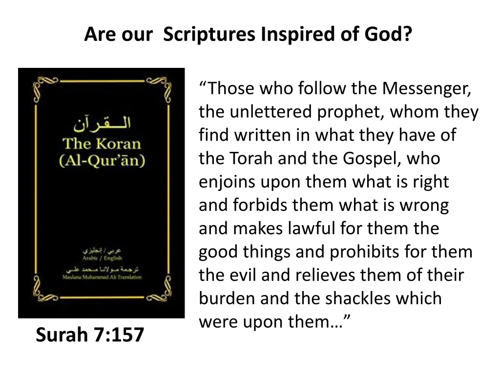 are our scriptures inspired of god 1