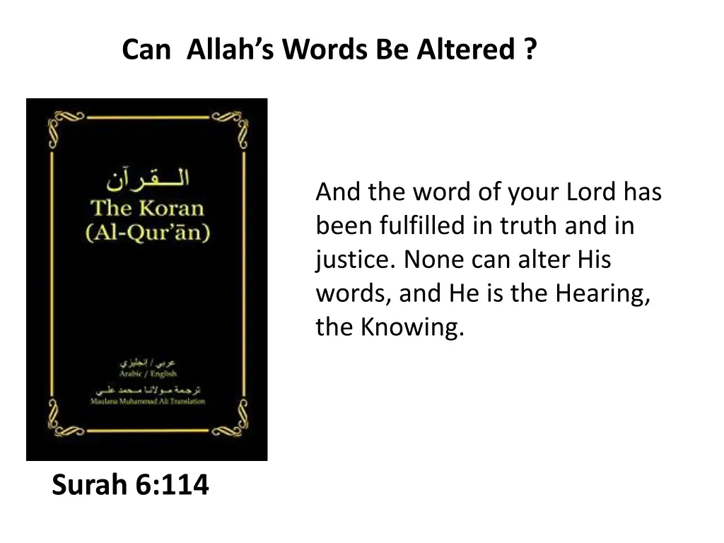 can allah s words be altered 1
