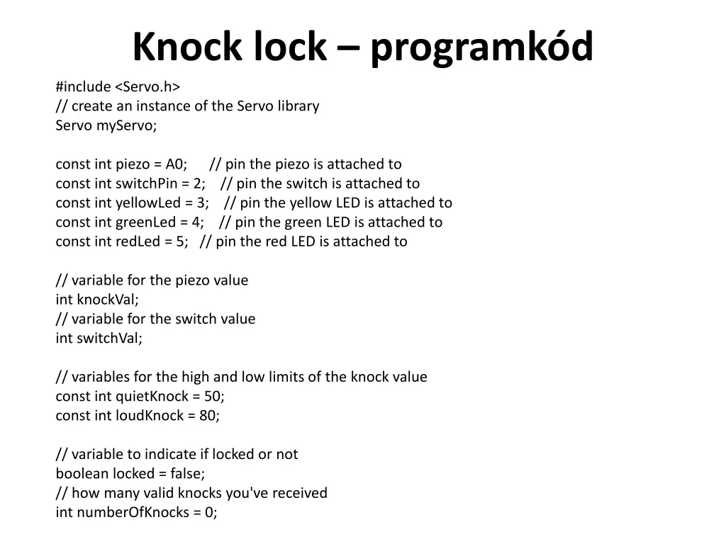 knock lock programk d