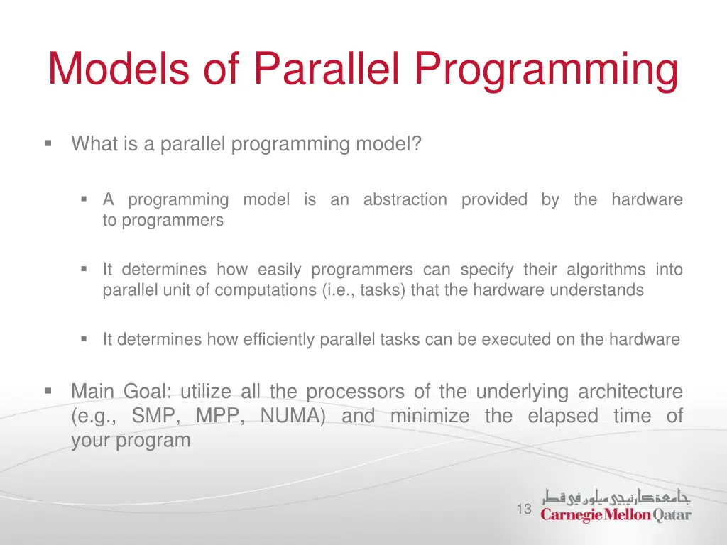 models of parallel programming