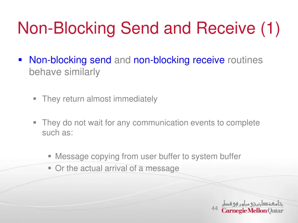 non blocking send and receive 1