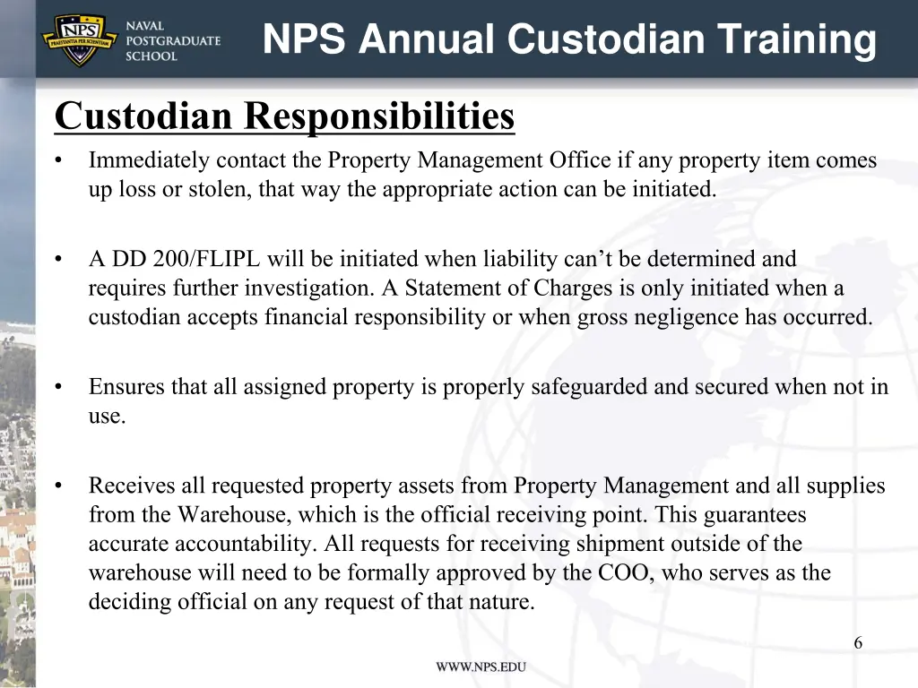 nps annual custodian training 5