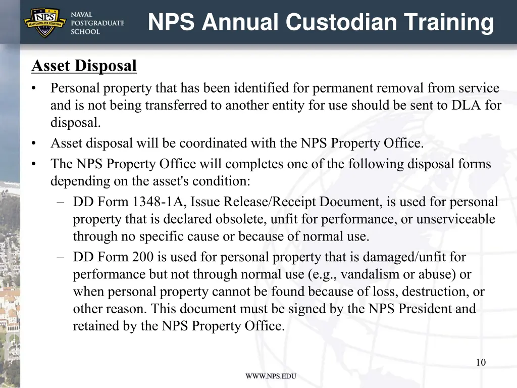 nps annual custodian training 9